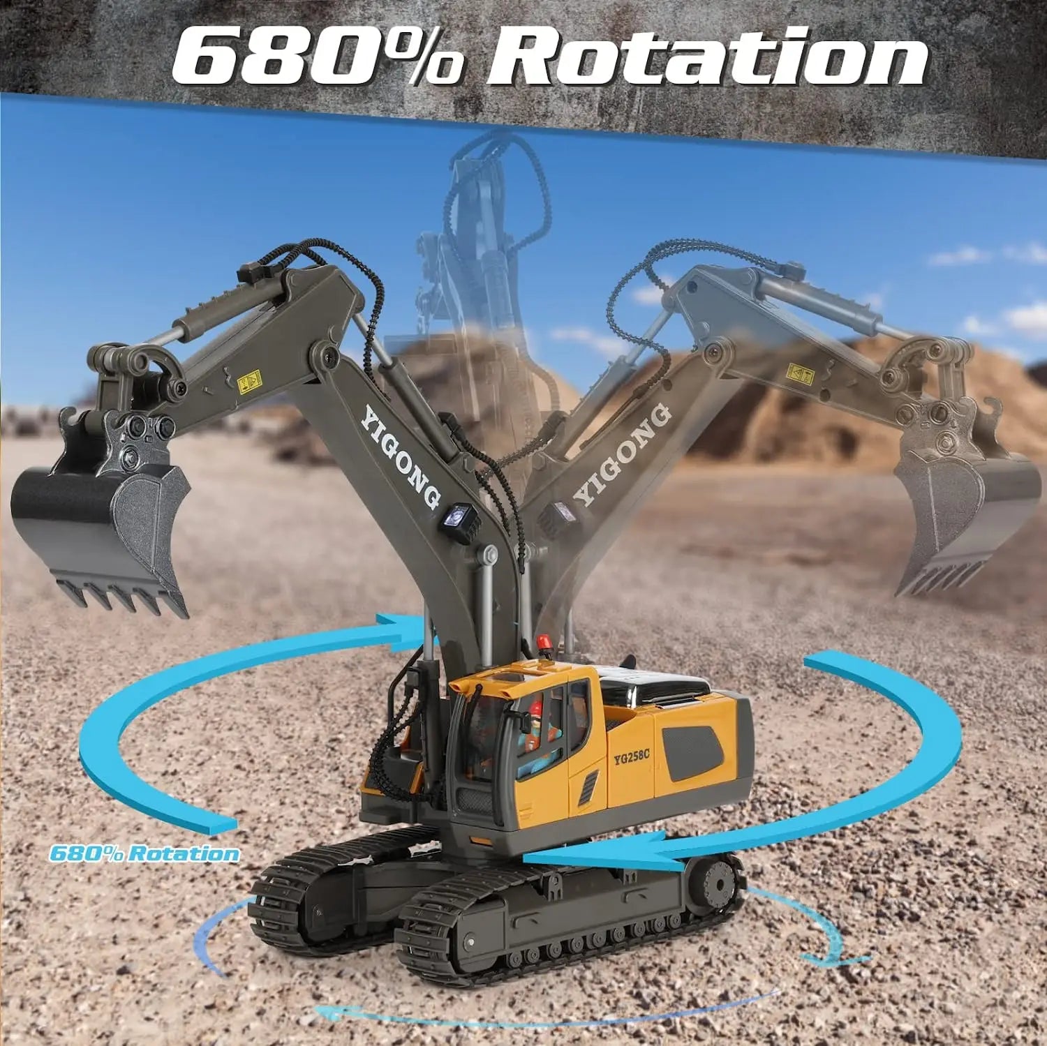 Excavadora RC 1:20 – Diversión realista con control remoto