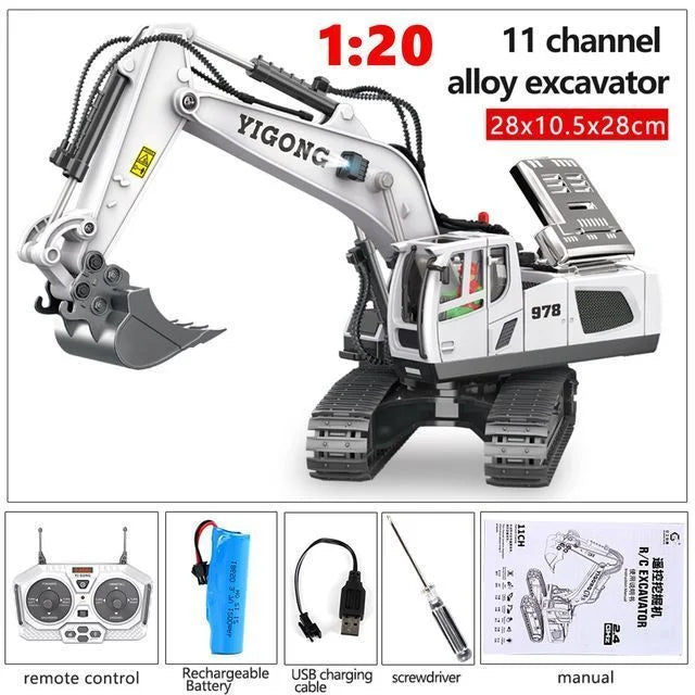 Excavadora RC 1:20 – Diversión realista con control remoto